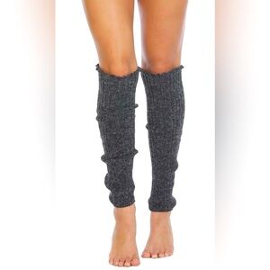 Foot Traffic Cable Knit Legwarmers (Long, Charcoal)